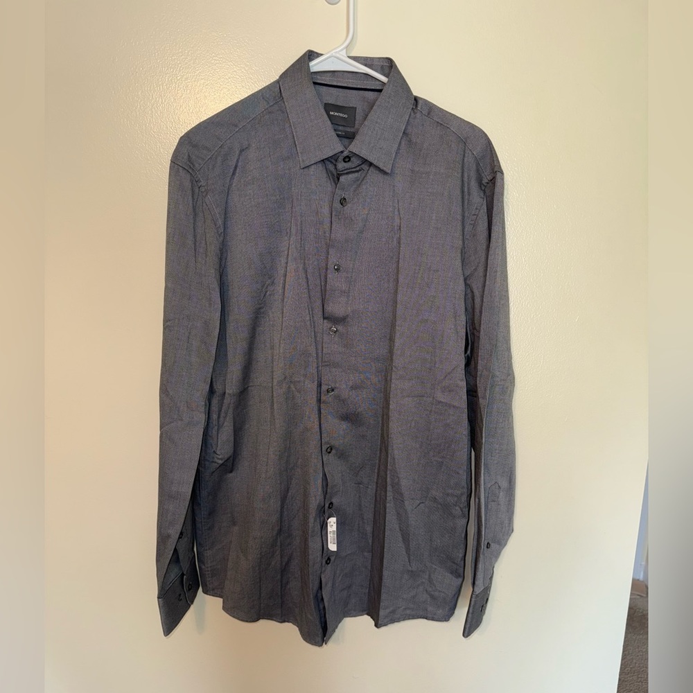 Montego Bay Club Gray Casual Button Down Shirt